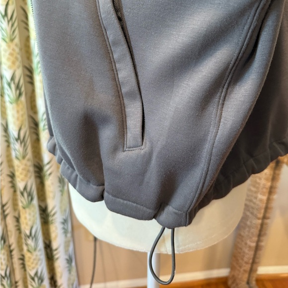 YPB Abercrombie Gray Jacket Sporty Full Zip Collar Long Sleeve Active Pockets - Picture 5 of 6
